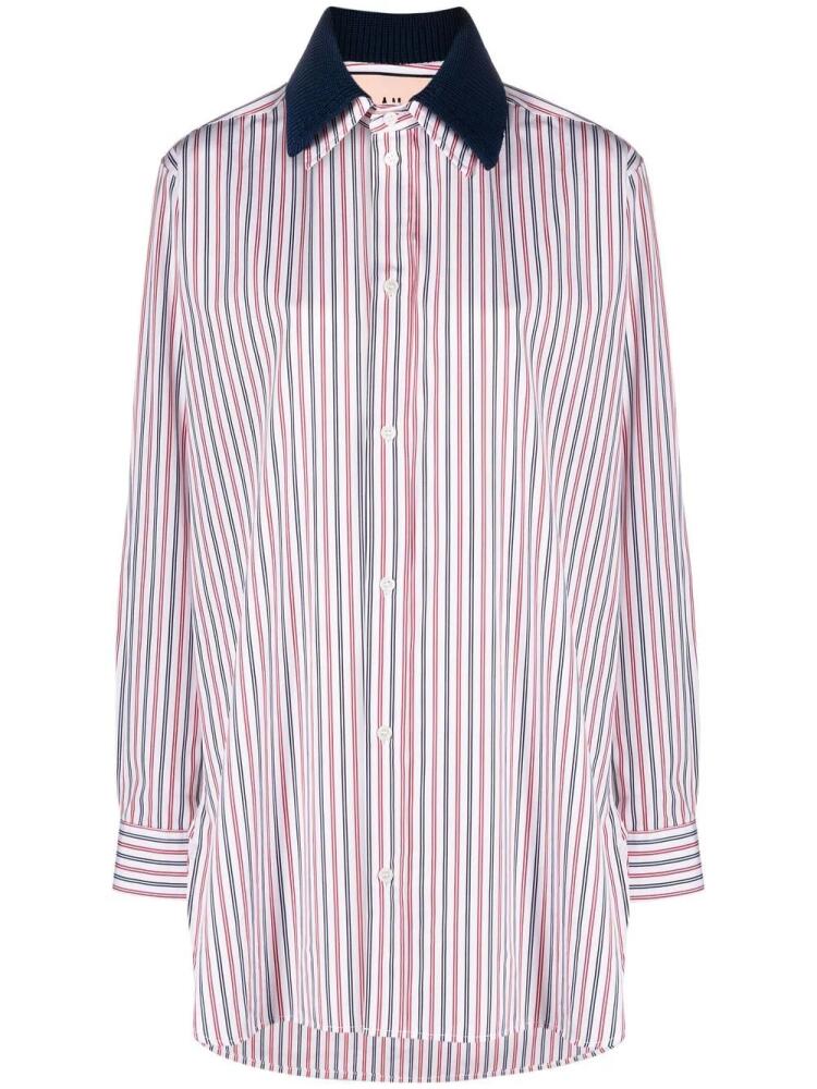 Plan C stripe long-sleeved shirt - White Cover