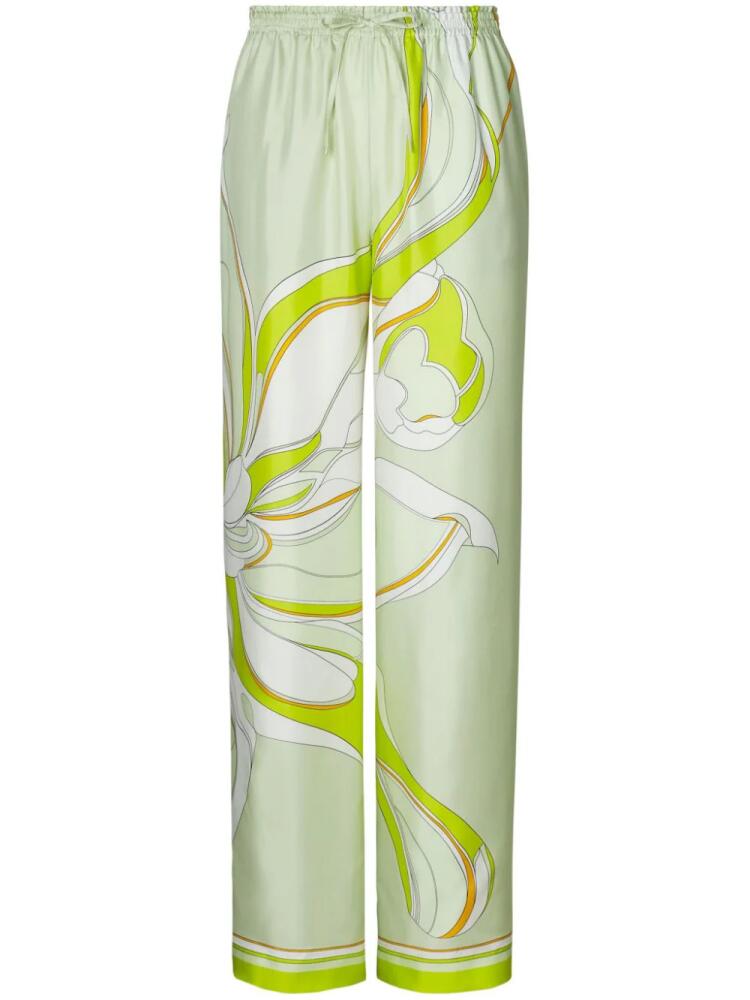 Tory Burch printed silk pants - Green Cover