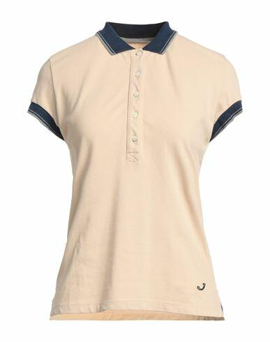 Jacob Cohёn Woman Polo shirt Beige Cotton, Elastane Cover