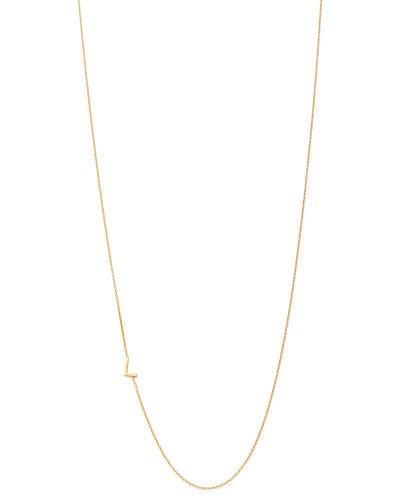 Zoe Lev 14K Yellow Gold Asymmetrical Initial Pendant Necklace, 18L Cover