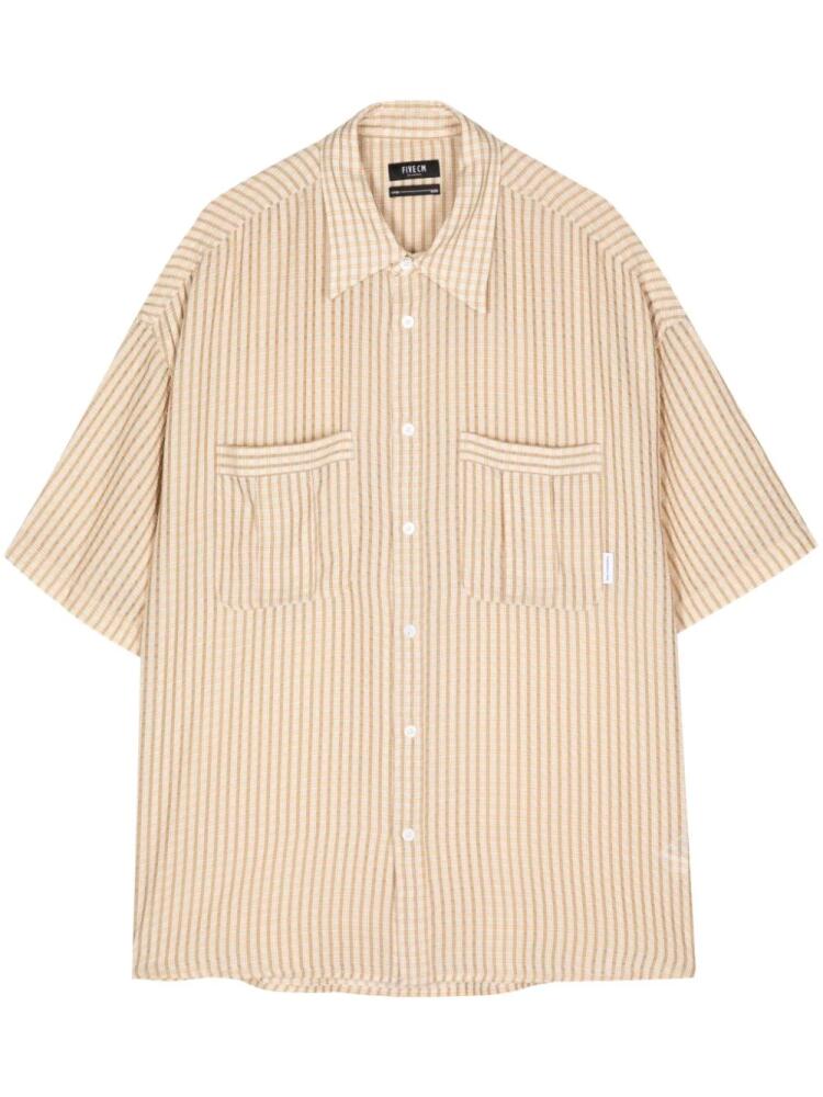 FIVE CM striped short-sleeve shirt - Neutrals Cover