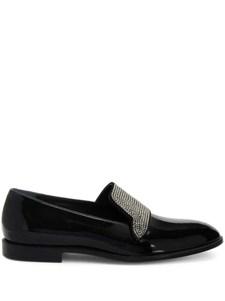 Giuseppe Zanotti Eflamm crystal-embellished patent loafers - Black Cover