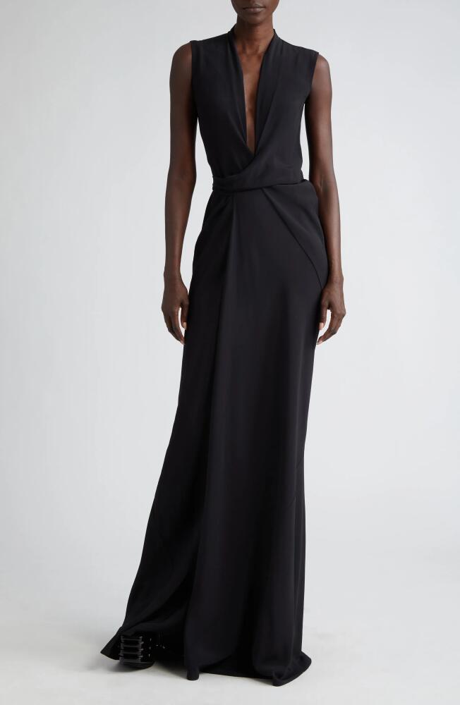 Rick Owens Sleeveless Wrap Gown in Black Cover