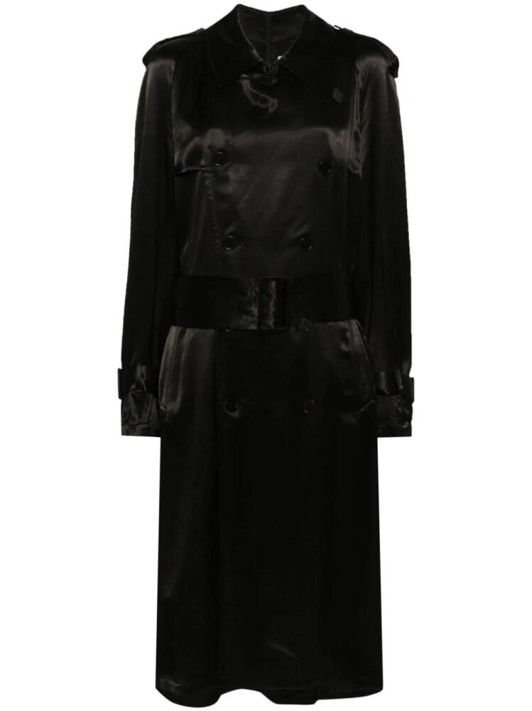 Balenciaga satin midi trench coat - Black Cover