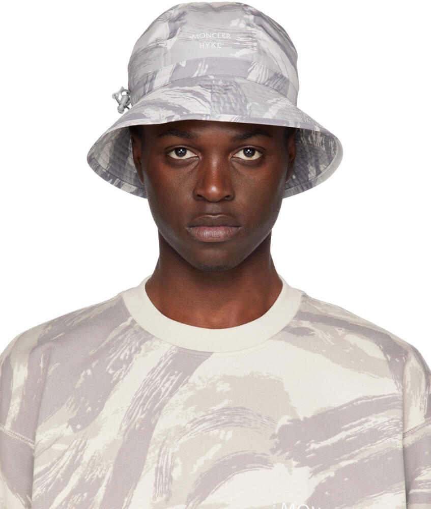 Moncler Genius 4 Moncler HYKE Gray Printed Bucket Hat Cover