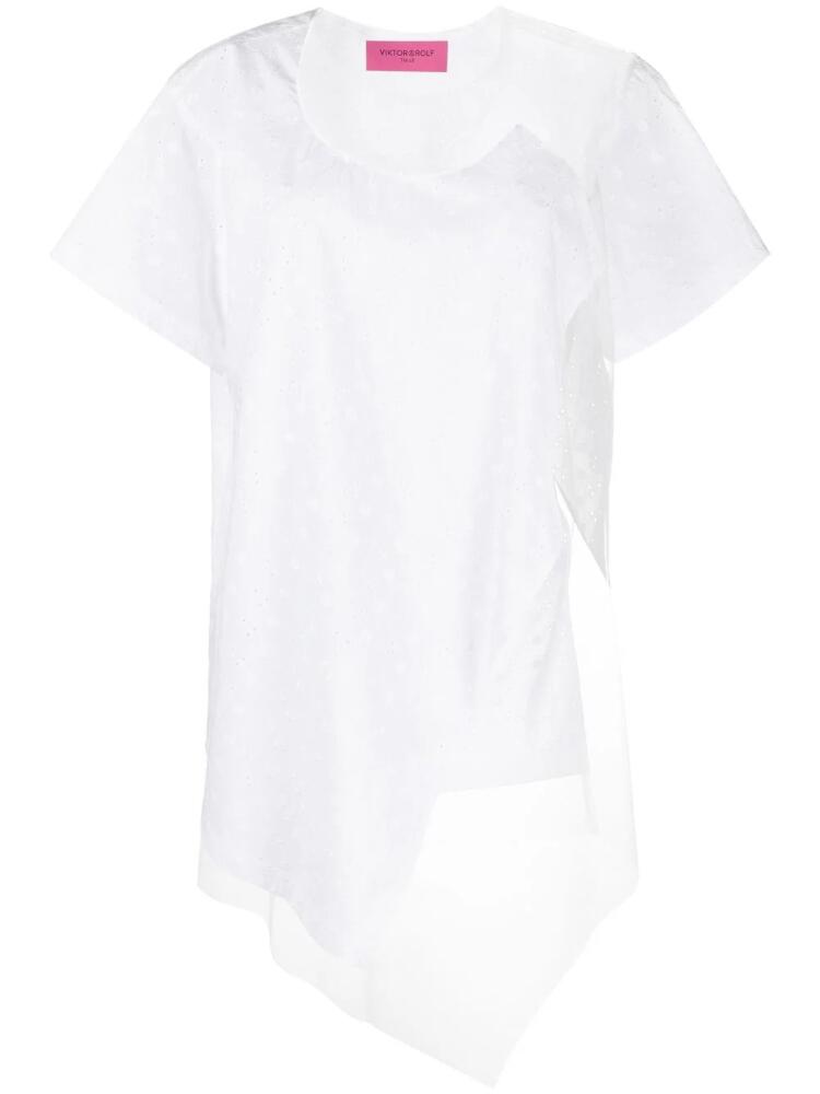 Viktor & Rolf Floating Time mesh-panel T-shirt - White Cover