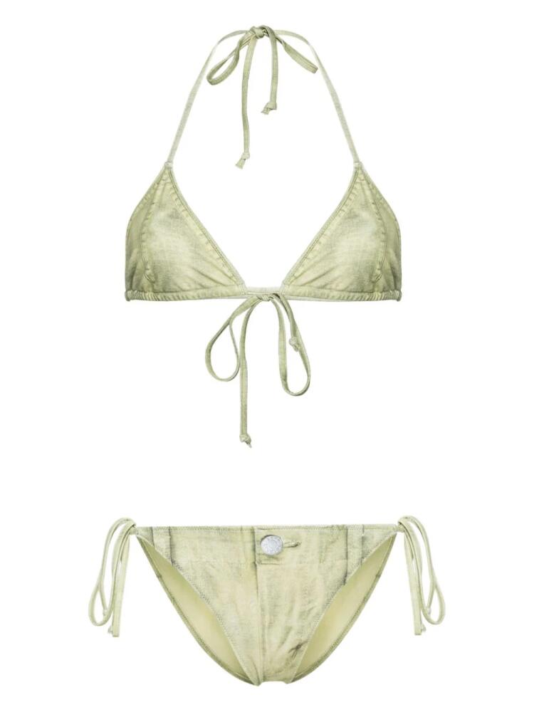 Acne Studios trompe l'oeil-print bikini - Green Cover