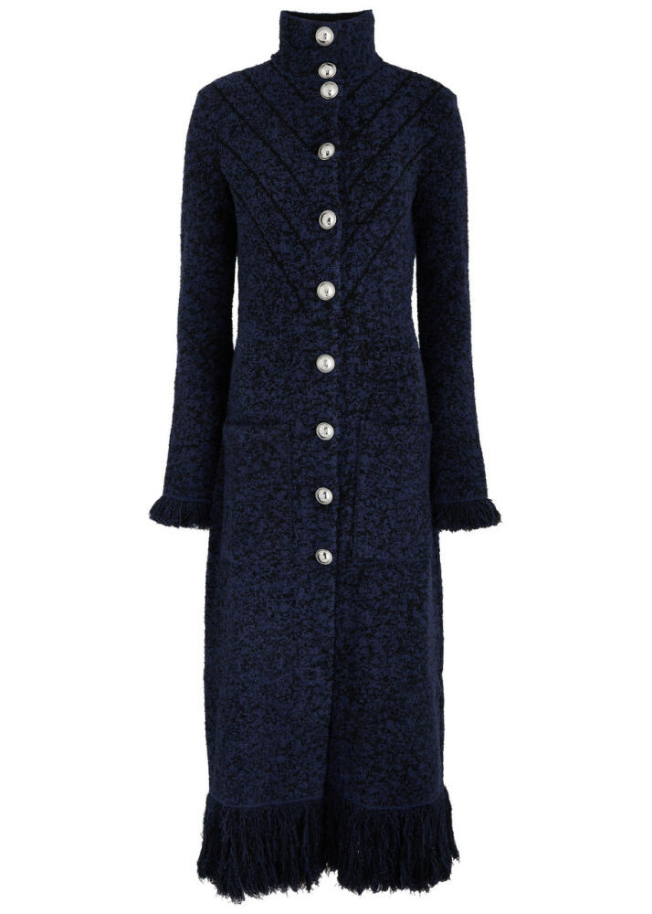 Rabanne Wool-blend Bouclé Coat - Black Cover