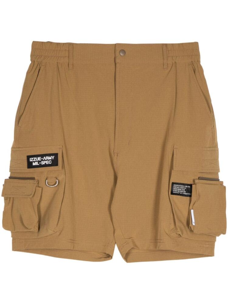 izzue logo-appliqué ripstop cargo shorts - Brown Cover