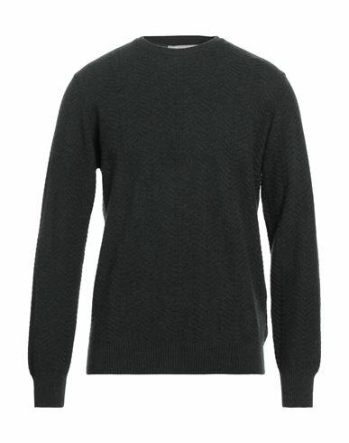 Rossopuro Man Sweater Dark green Wool, Cashmere Cover