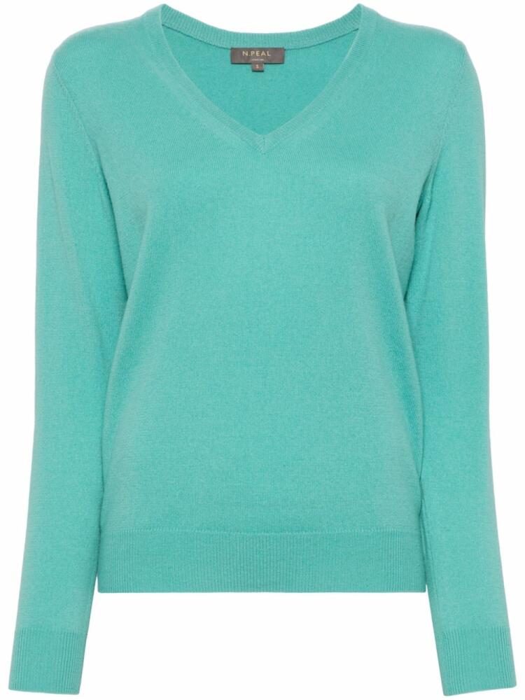 N.Peal V-neck cashmere jumper - Green Cover