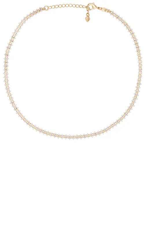 Alexa Leigh Marquise Tennis Necklace in Metallic Gold Cover