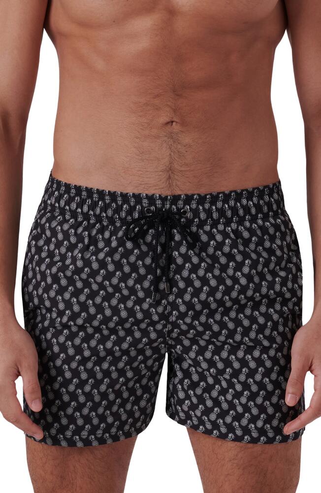 Bugatchi Aircher Mid Length Swim Trunks in Black Cover