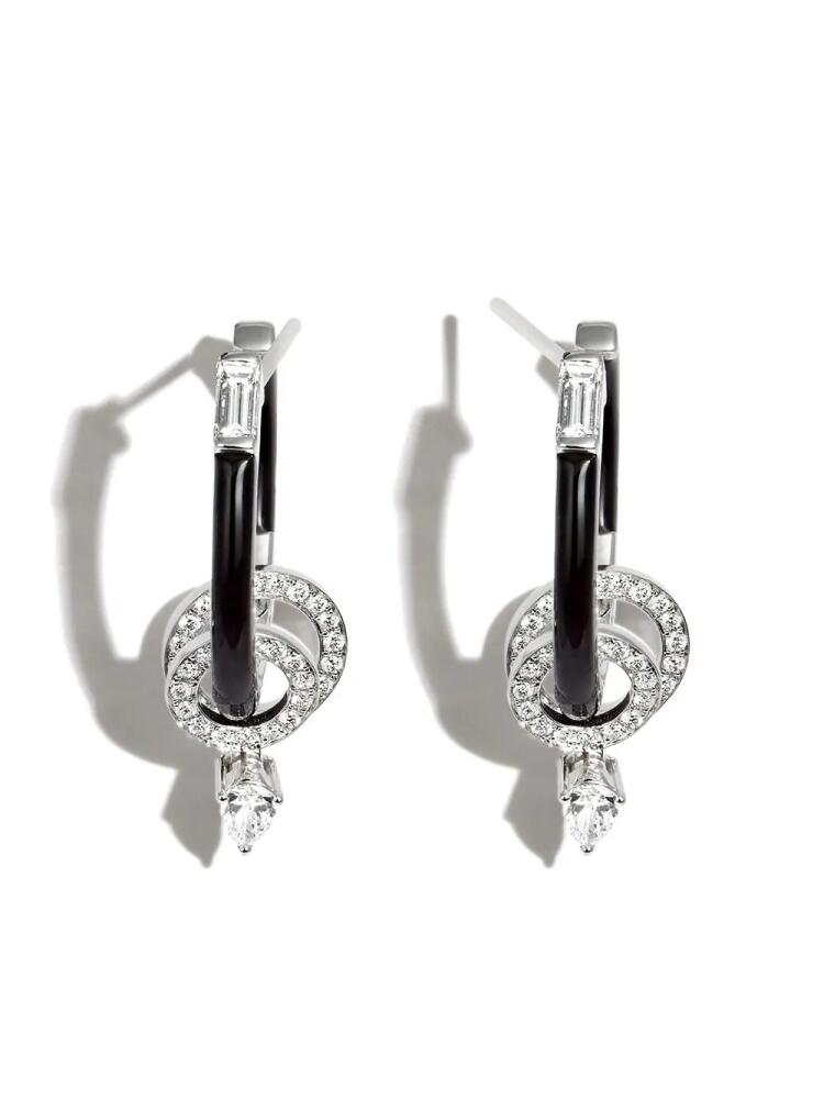 Nikos Koulis 18kt white gold diamond and enamel earrings - Silver Cover