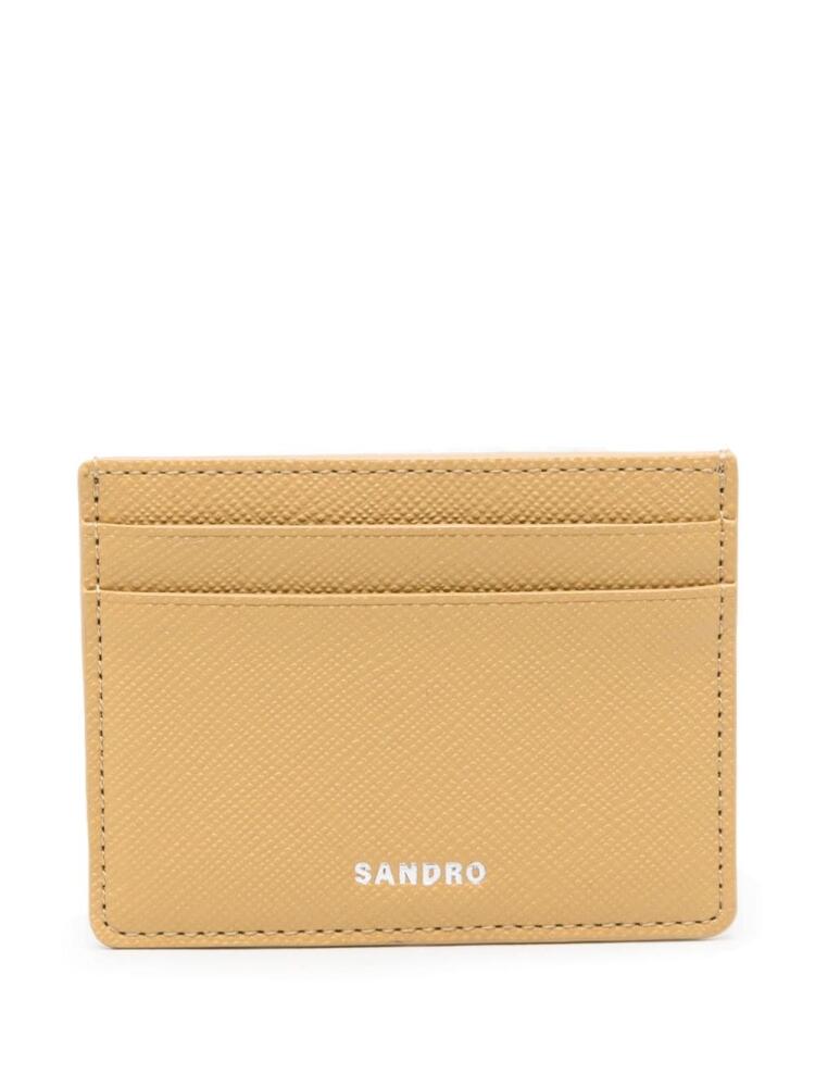 SANDRO leather card holder - Neutrals Cover