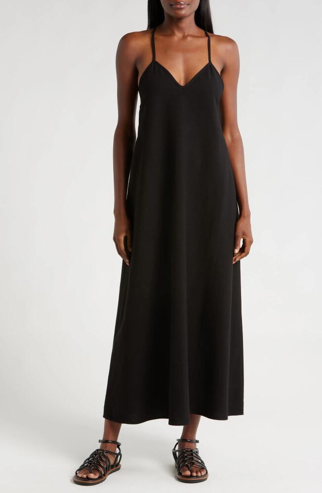 Nordstrom Tie Back Cover-Up Maxi Dress in Black Cover