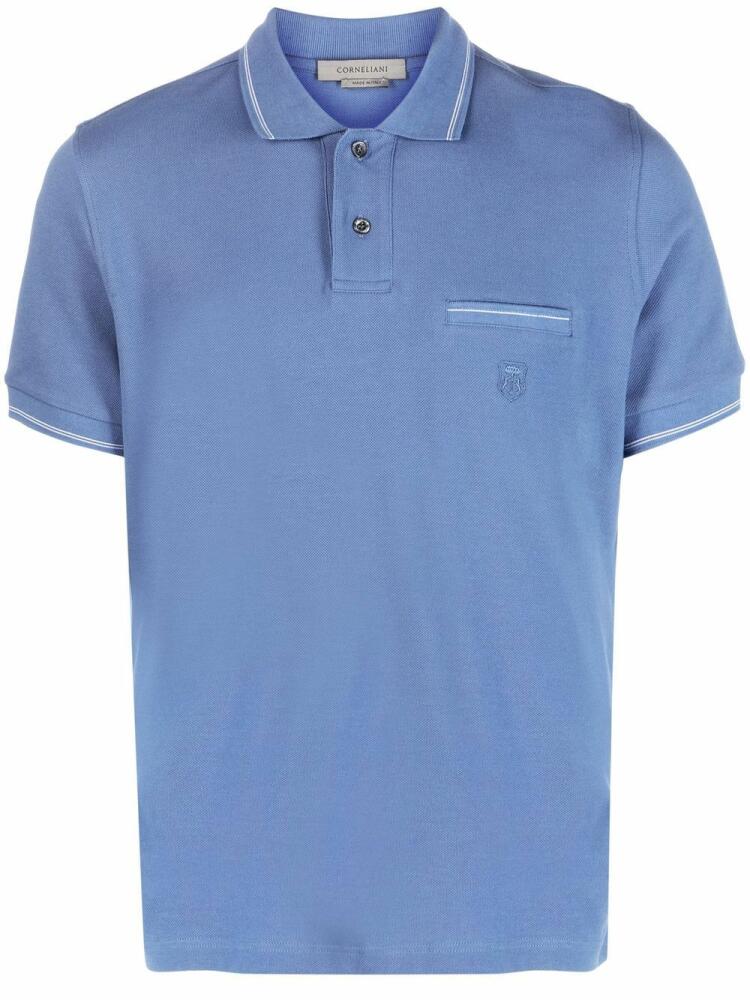 Corneliani short-sleeve cotton polo shirt - Blue Cover