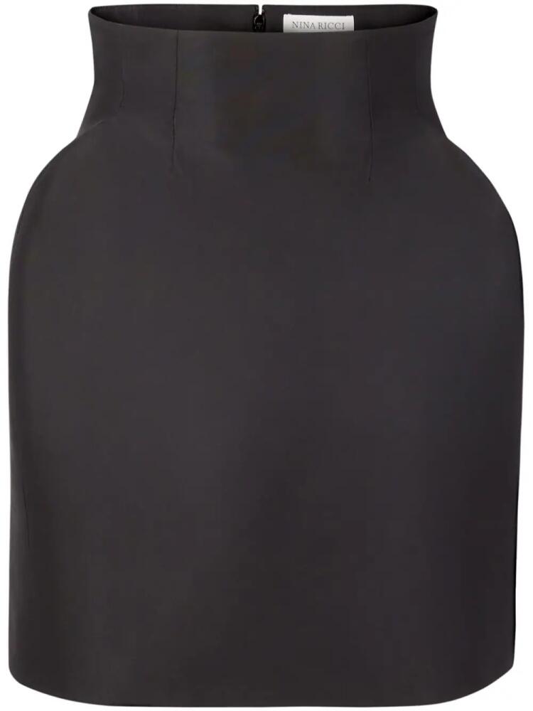 Nina Ricci Taffeta High-Waisted Mini Skirt - Black Cover