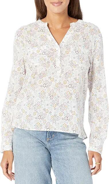 Carve Designs Dylan Gauze Shirt (Cloud Ditsy) Women's Long Sleeve Button Up Cover