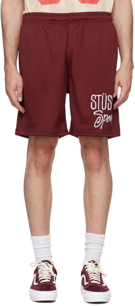 Stüssy Burgundy 'Sport' Shorts Cover