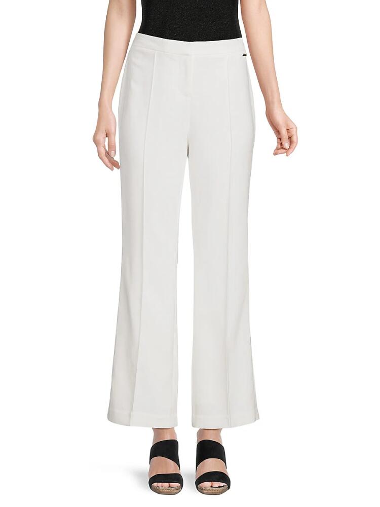 T Tahari Women's Wide Leg Pintuck Trousers - White Star Cover