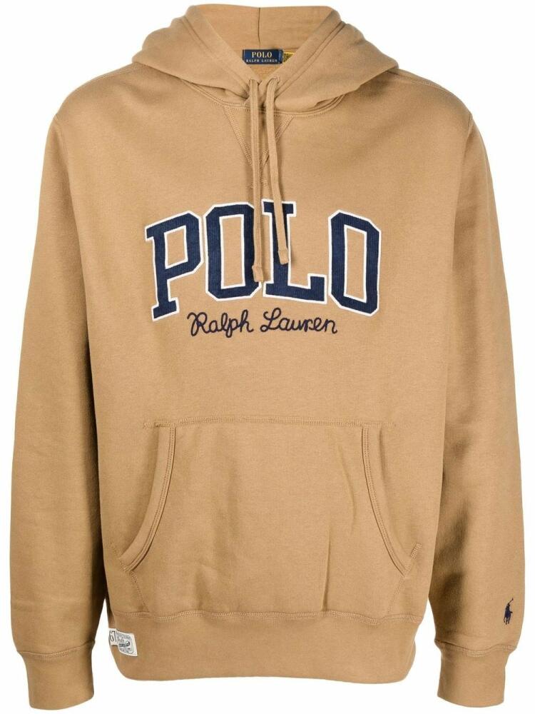 Polo Ralph Lauren embroidered-logo drawstring hoodie - Brown Cover