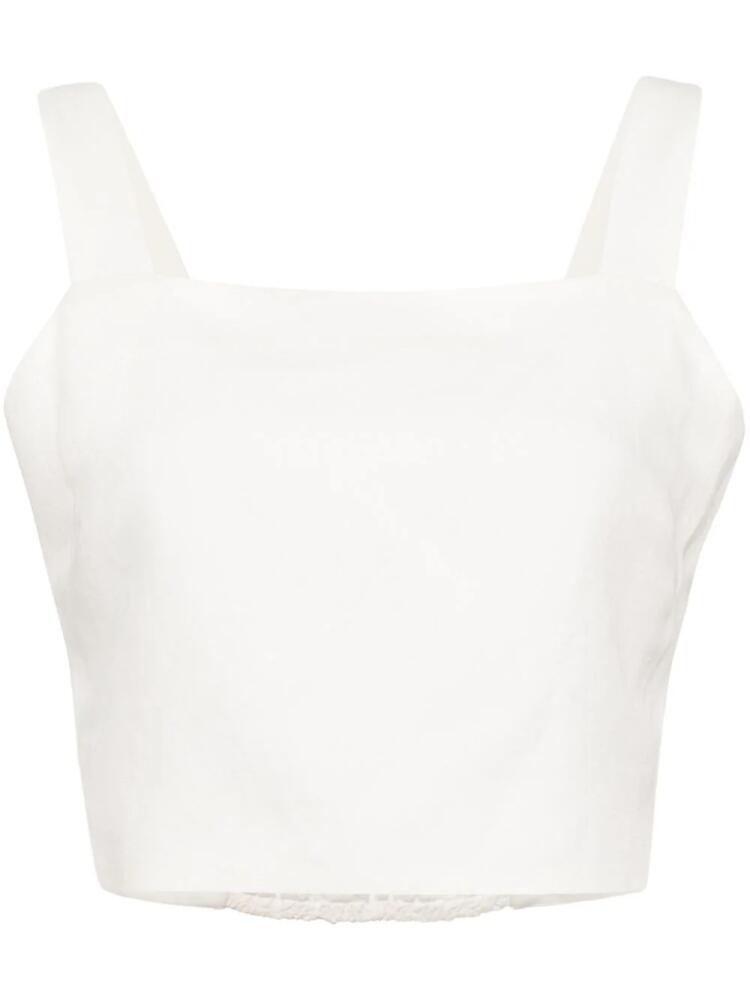 LVIR smocked sleeveless crop top - White Cover