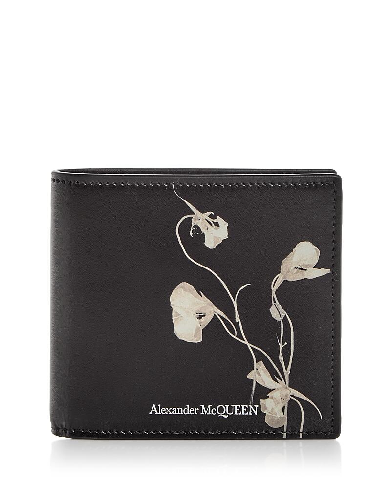 Alexander McQUEEN 8CC Floral Print Leather Bifold Wallet Cover