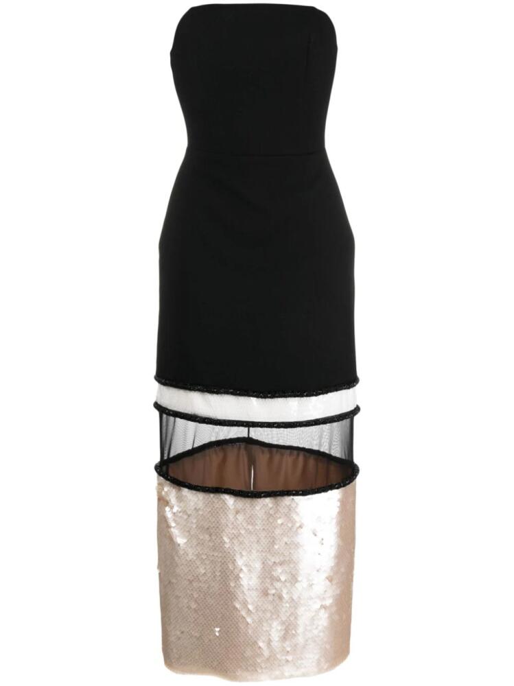 V:PM ATELIER Sable sequin-embellished panelled midi dress - Black Cover