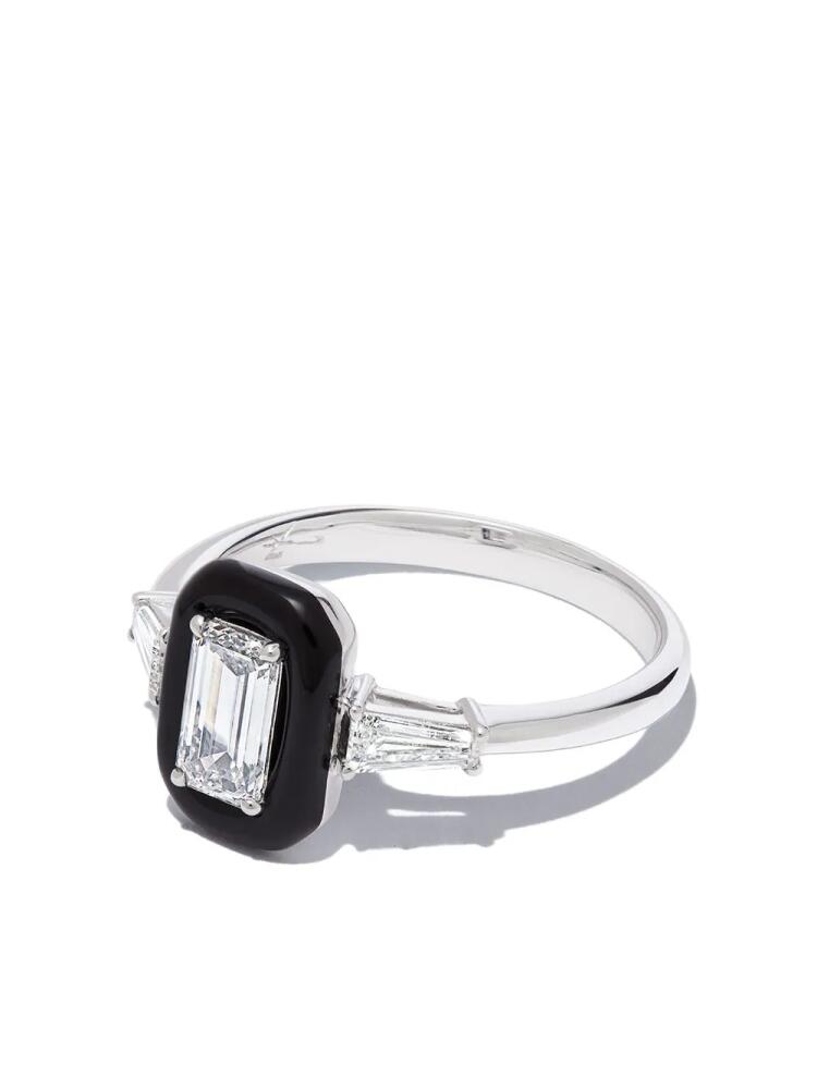 Nikos Koulis 18kt white gold diamond and enamel ring - Silver Cover