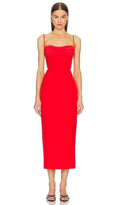 Bardot Martini Midi Dress in Red Cover