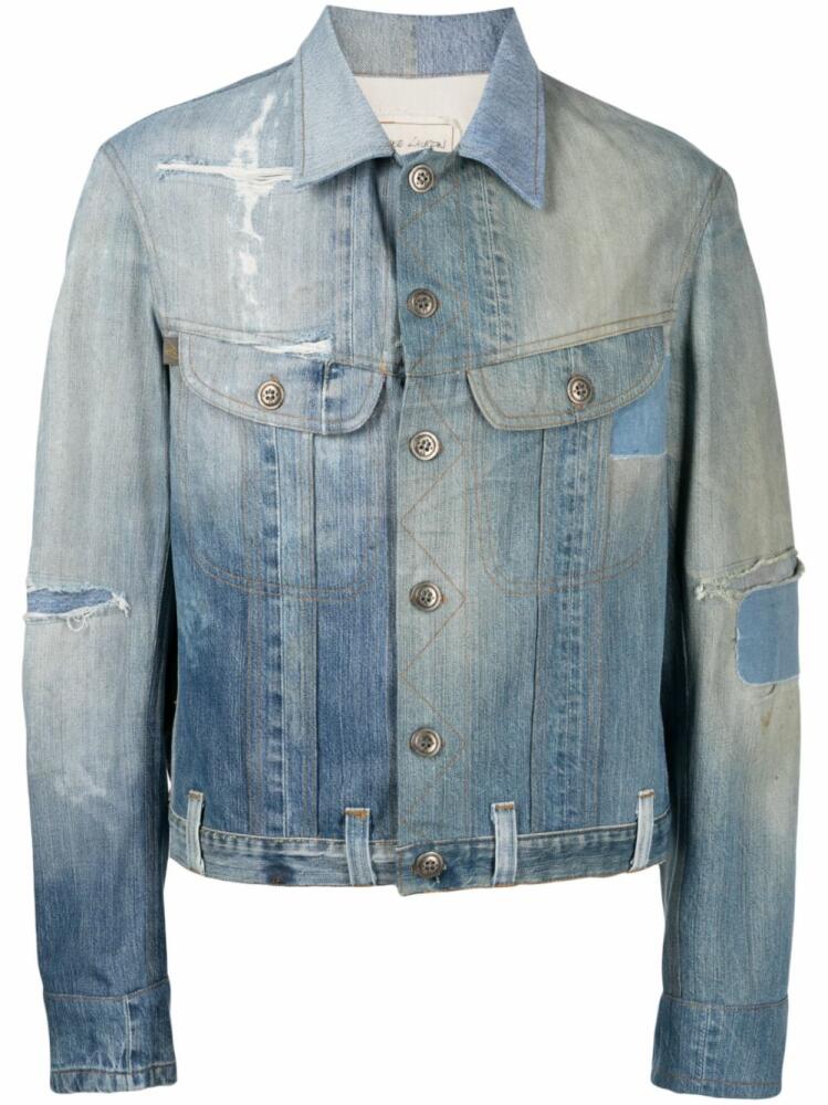 Greg Lauren distressed-effect denim jacket - Blue Cover