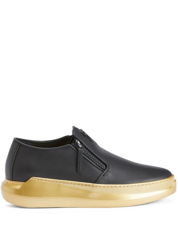 Giuseppe Zanotti Conley zip-up leather loafers - Black Cover