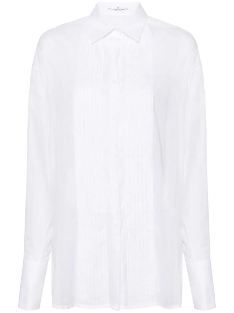 Ermanno Scervino pleat-detail cotton shirt - White Cover