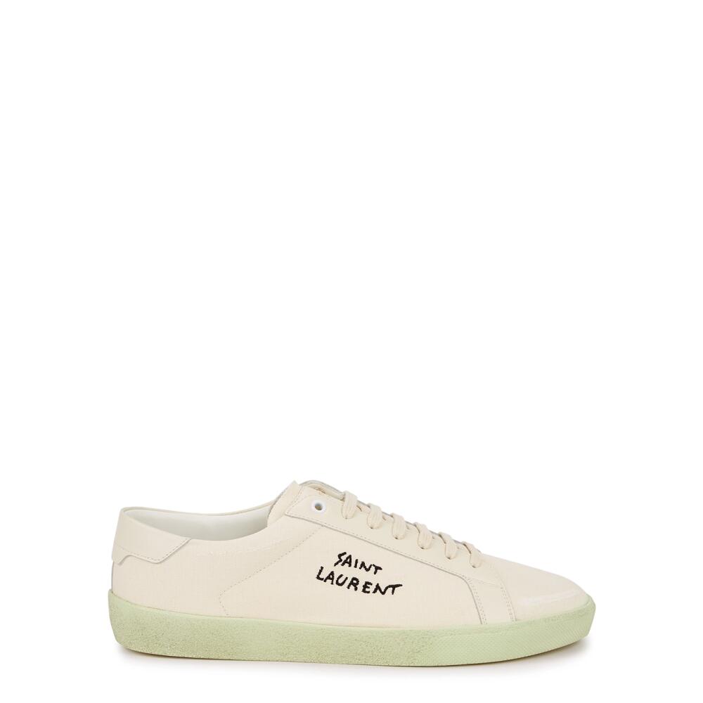 Saint Laurent Logo Canvas Sneakers - Off White Cover