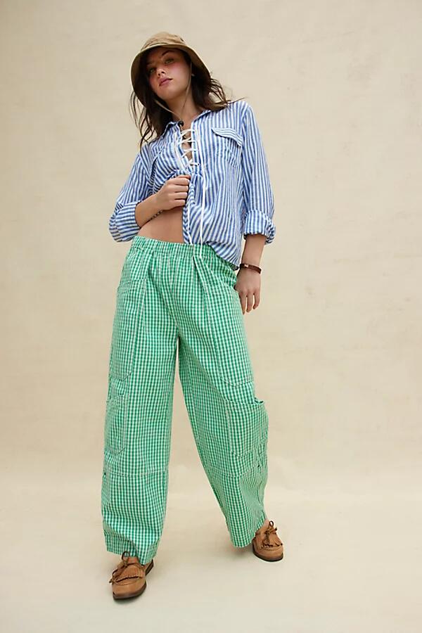 BDG Charlie Gingham Wide-Leg Pant in Green Cover