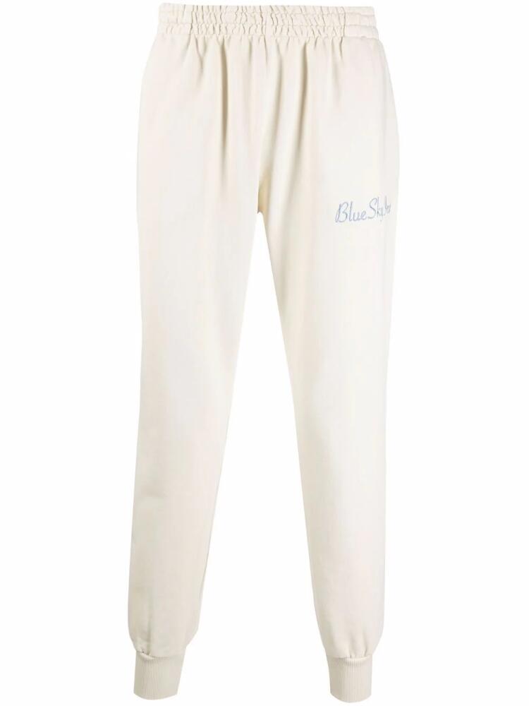 BLUE SKY INN logo-embroidered cotton track pants - Neutrals Cover