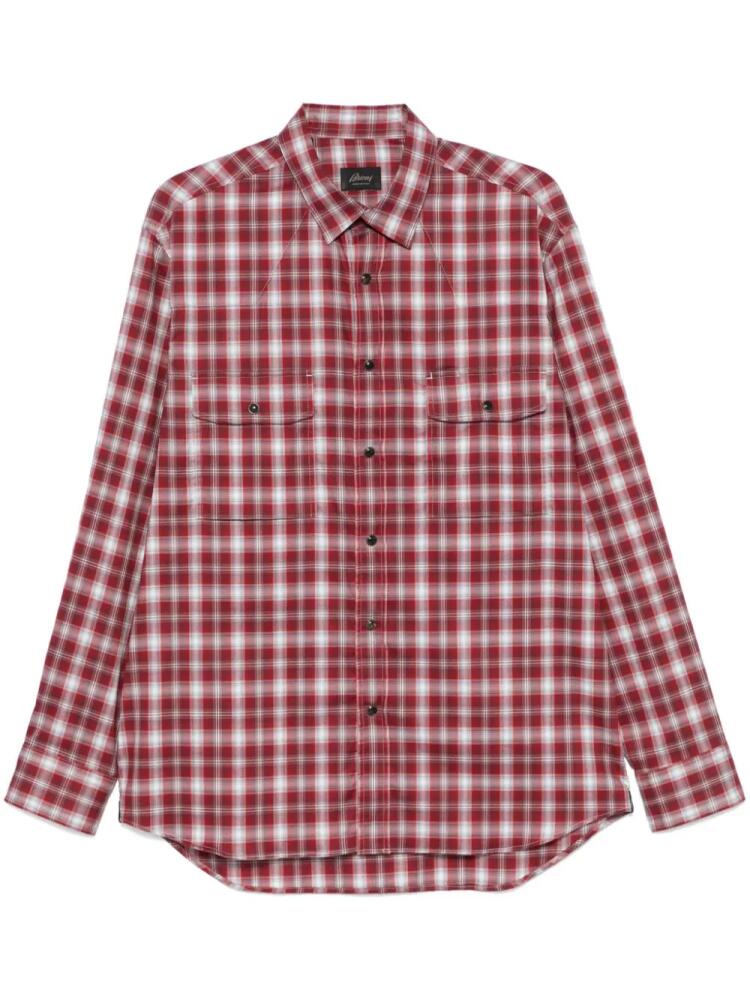 Brioni checked shirt - Red Cover