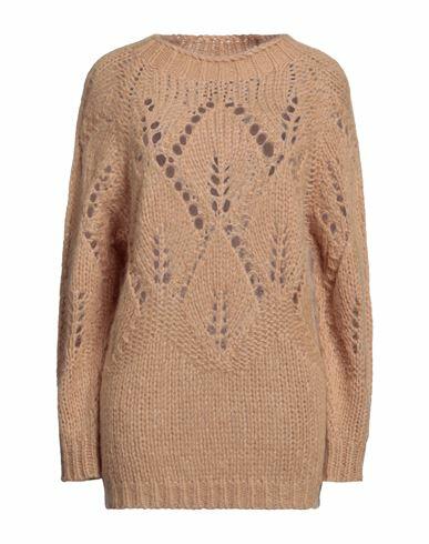 Twinset Woman Sweater Sand Polyamide, Mohair wool, Wool Cover