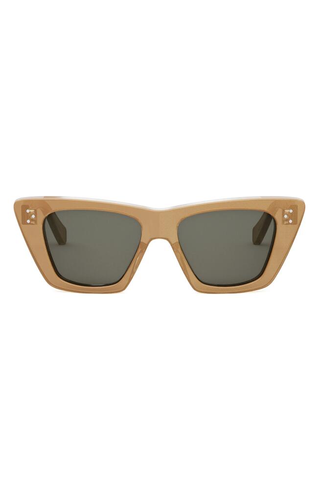 CELINE 54mm Cat Eye Sunglasses in Beige/Other /Smoke Cover