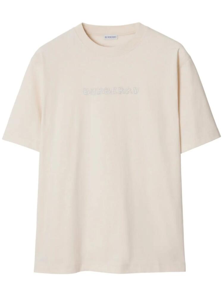 Burberry logo-embroidered T-shirt - Neutrals Cover