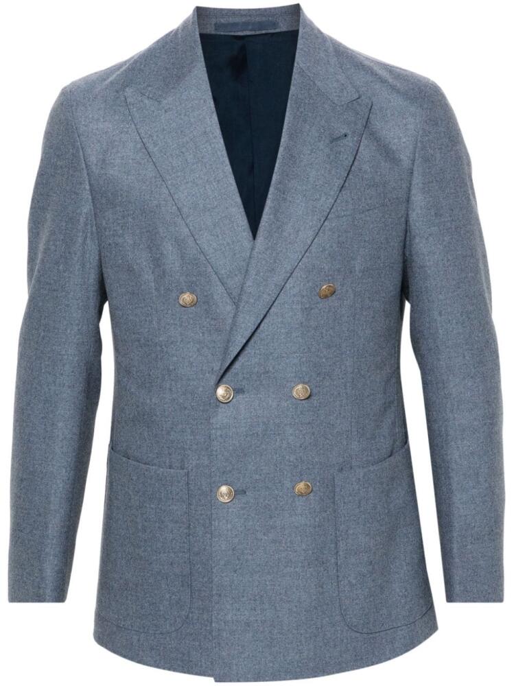 Eleventy mélange-effect blazer - Blue Cover