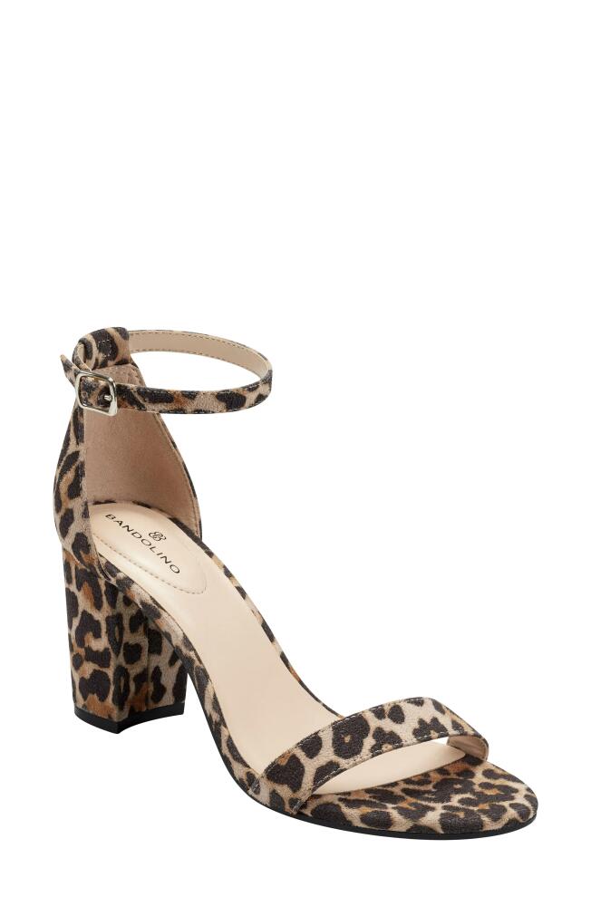 Bandolino Armory Ankle Strap Sandal in Leopard Fabric/Brown Cover