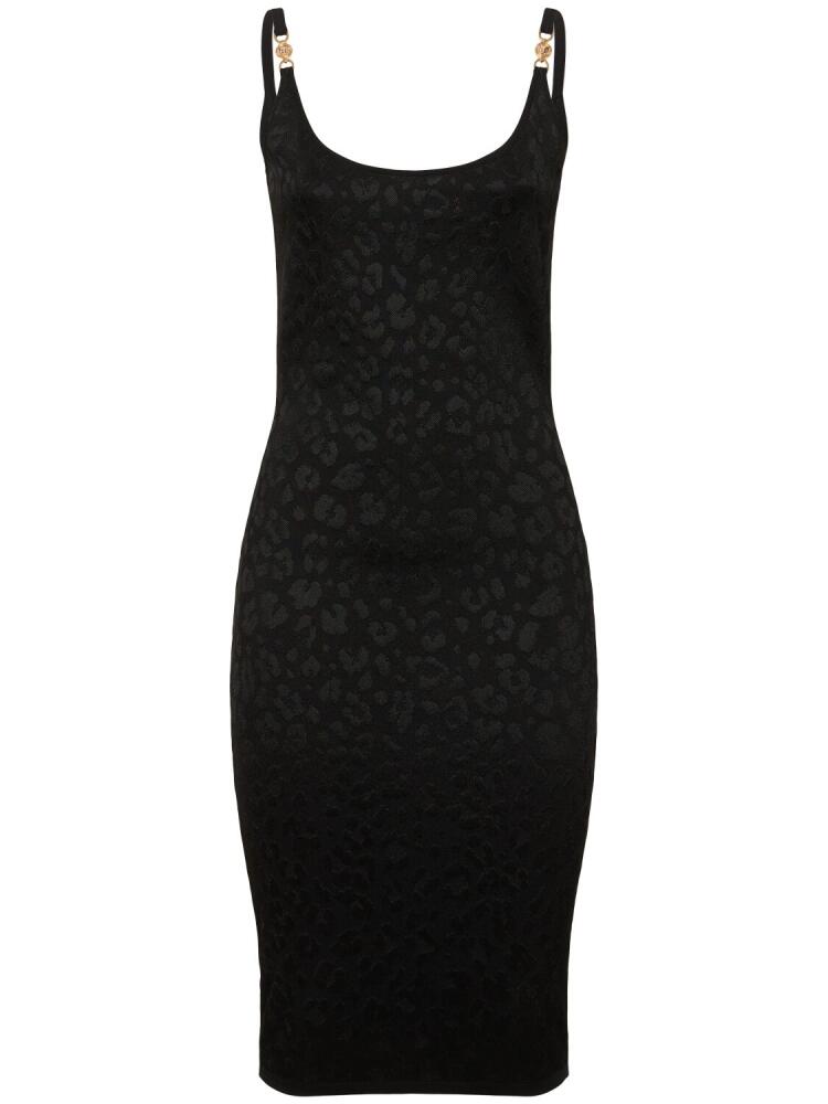 VERSACE Leopard Knit Midi Dress Cover