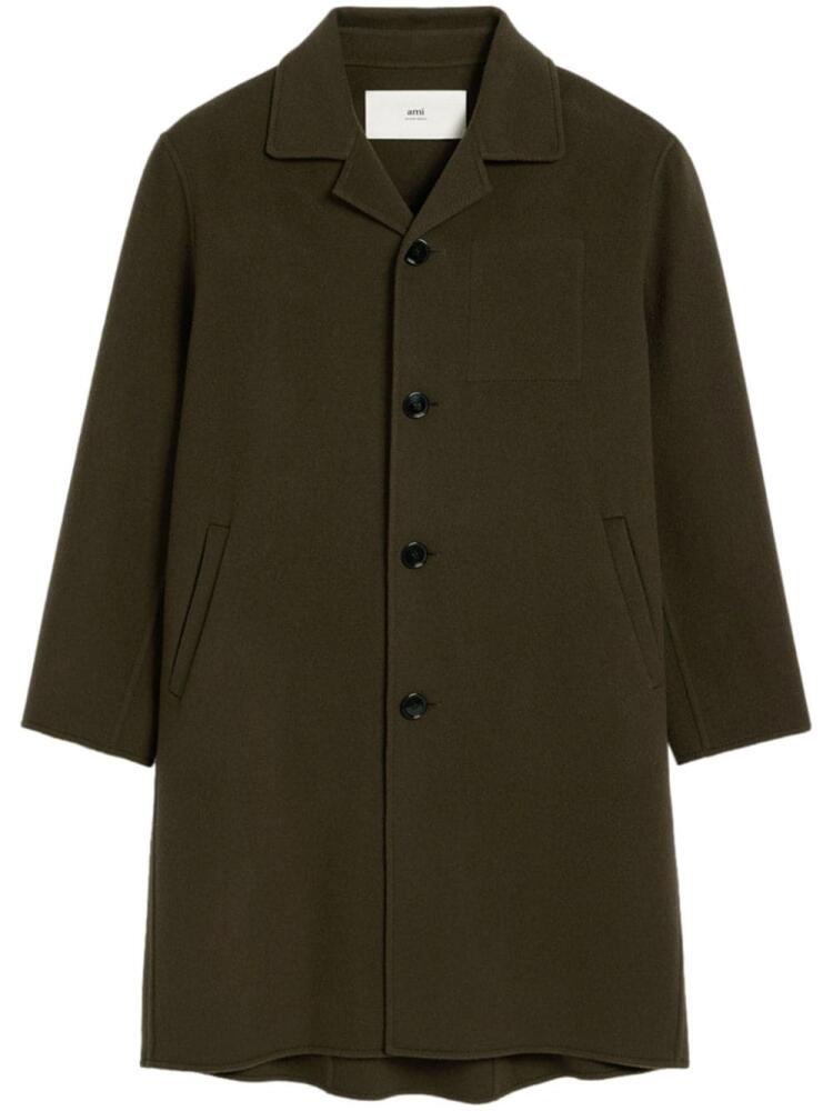 AMI Paris single-breasted felted coat - Brown Cover