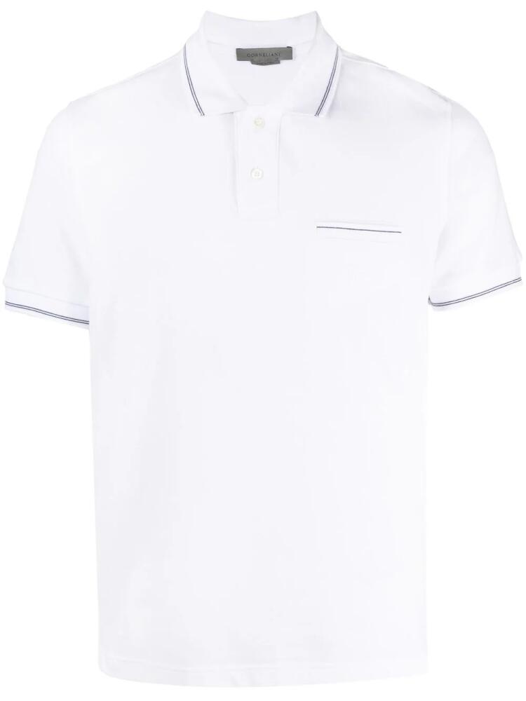 Corneliani short-sleeve cotton polo shirt - White Cover