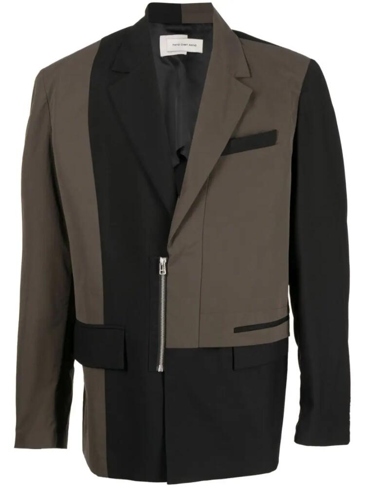 Feng Chen Wang two-tone notched-lapels blazer - Black Cover