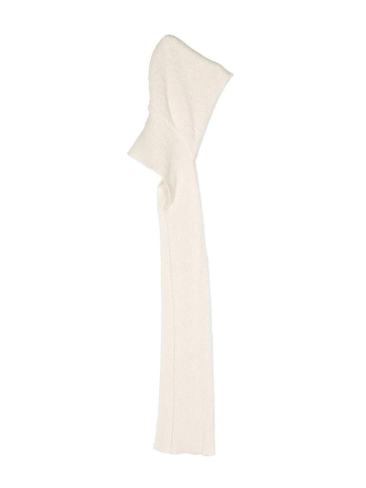 Magda Butrym ribbed-knit hooded scarf - Neutrals Cover