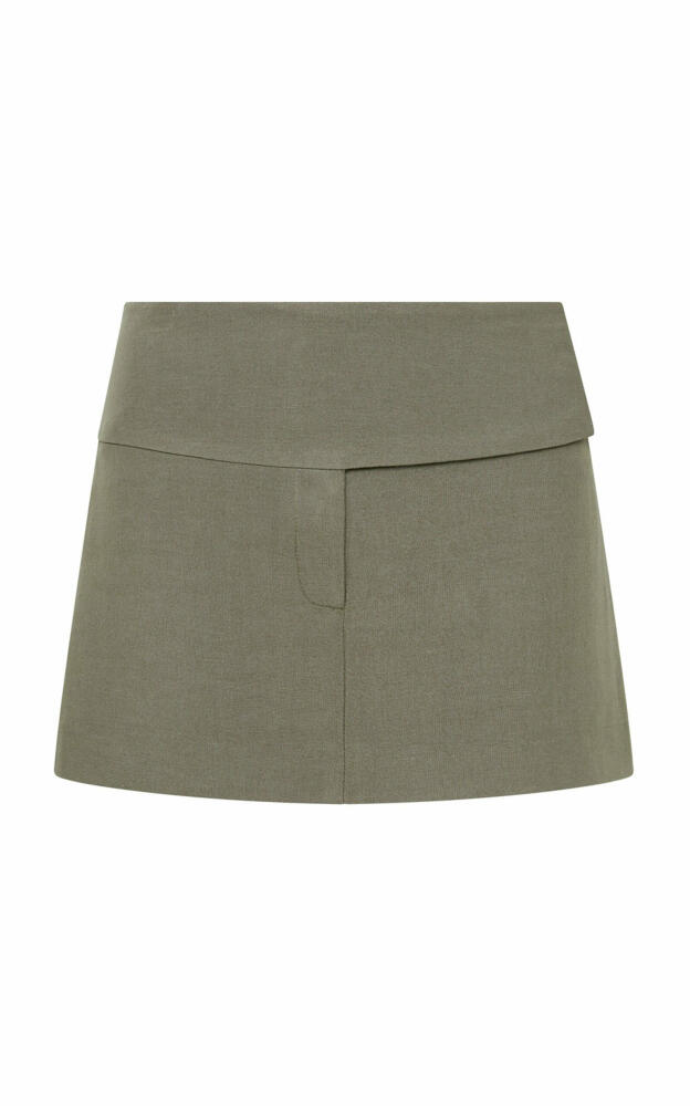 St. Agni - Wide Waistband Mini Skirt - Olive Cover