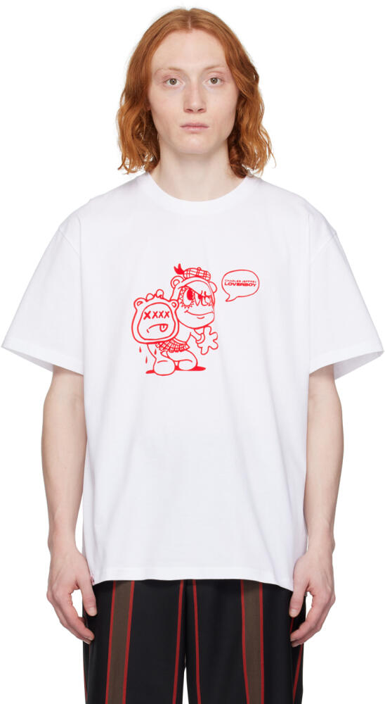 Charles Jeffrey LOVERBOY White 90's T-Shirt Cover